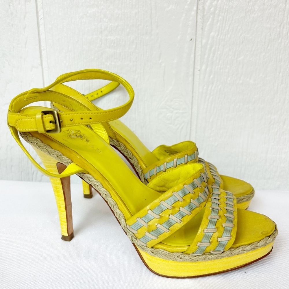 Cole Haan Yellow High Heel Sandals Shoes Size 7.5 7 1/2